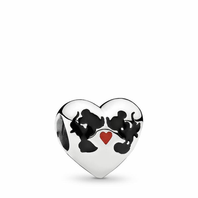 Pandora Disney Minnie Mouse & Mickey Mouse Kiss Charm Clearance NZ, Sterling Silver (973065-XKI)